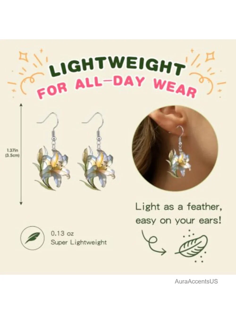 Acrylic Dangle Earrings Women Cute Animal Glitter Statement Jewelry Gift